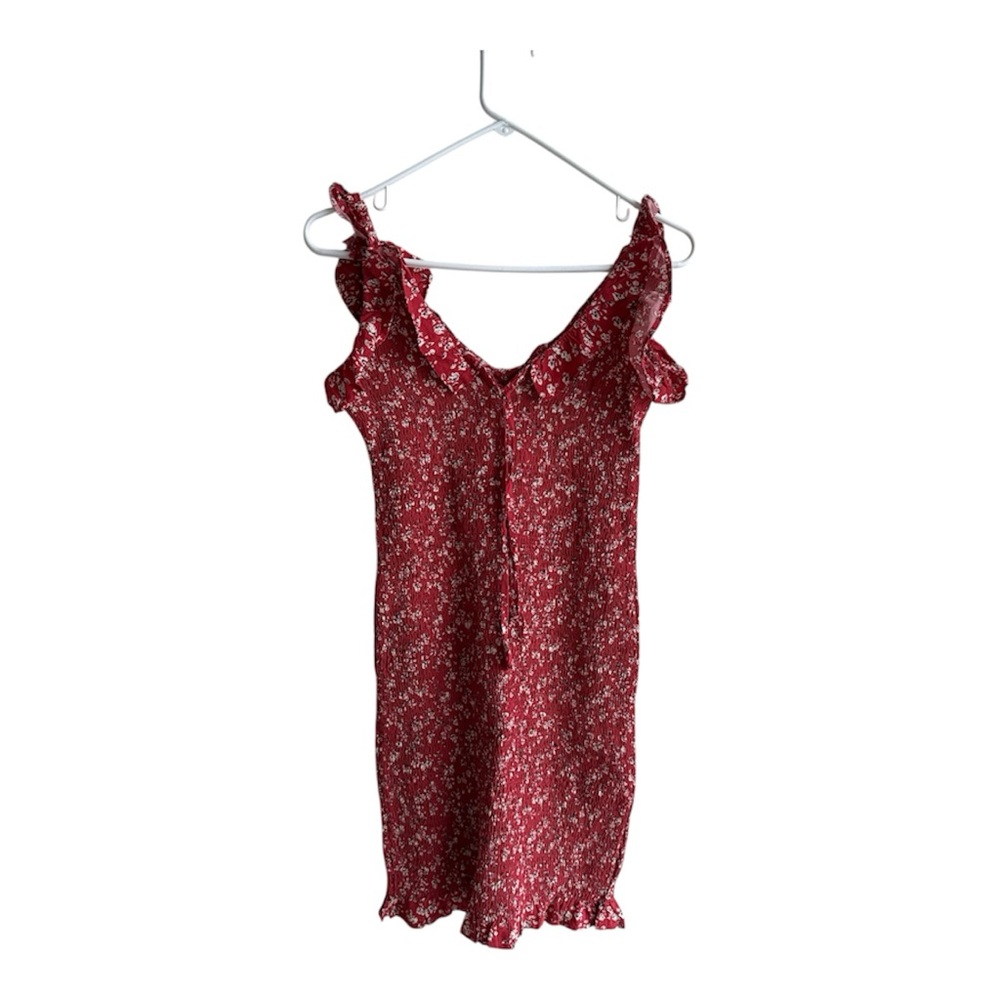 Target Red Floral Ruffle Mini Dress